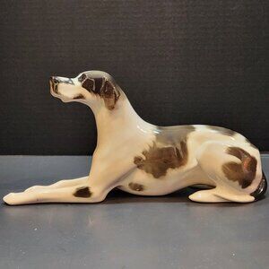 Vintage Lomonosov Porcelain Pointer Dog Figurine Handpainted Made In USSR